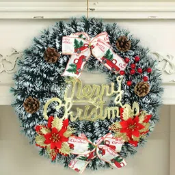 TIED RIBBONS Red & Green Artificial Christmas Wreath for Tree Hanging-picture-23