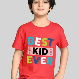 Kiddy Viddy Boys Typography Printed Round Neck T-shirt-picture-28