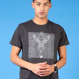 V-Mart Men Graphic Printed Round Neck Cotton T-shirt-picture-34