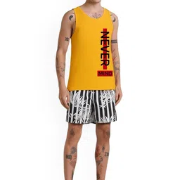 Parona Printed Gym Vest M--Vest-7-Mustard-S image 2