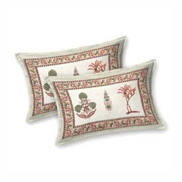 Urban Jaipur Orange & Red Floral 220 TC King Bedsheet with 2 Pillow Covers image 5