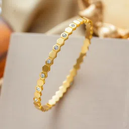 Jewels Galaxy Women Crystals Gold-Plated Bangle-Style Bracelet-image-83