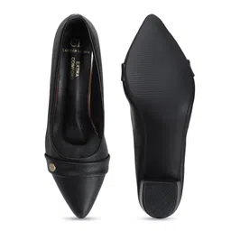 Carlton London Women Textured Pointed Toe Block Heel Pumps image 3