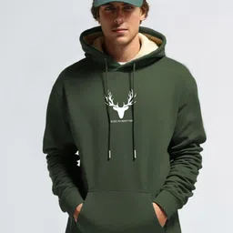 MaverIQ Men Graphic Printed Hooded Pullover Sweatshirt image 4