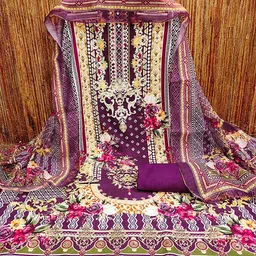 Peachmode Printed Viscose Rayon Unstitched Dress Material image 3