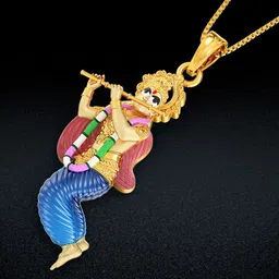 Joyalukkas Unisex 22KT Lord Krishna Gold Pendant - 6.159 g-image-11