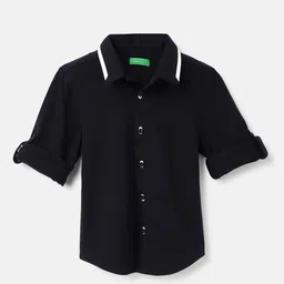 United Colors of Benetton Boys Spread Collar Solid Cotton Casual Shirt-picture-18