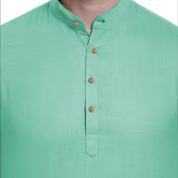 KNOWTED Mandarin Collar Roll-Up Sleeves Straight Short Kurta image 5