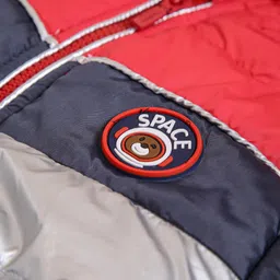 Babyhug Full Sleeves Colorblock Hooded Padded Winter Jacket - Red image 5