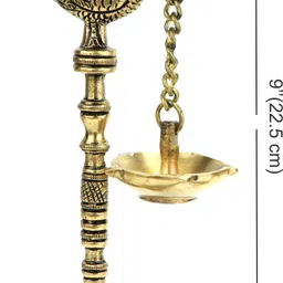 two moustaches Peacock Brass Table Diya Set image 5