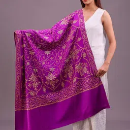 SWI Stylish Women Floral Embroidered Pashmina Shawl-picture-33
