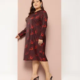 Sztori Plus Size Floral Print Sheath Midi Dress image 3