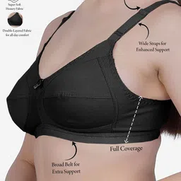 SHYAM SONS FLAIR Women Pack of 6 Full Coverage Non Padded Cotton Bra image 2