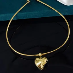 PRIVIU Gold-Plated Stainless Steel Heart Hasli Choker Chain-picture-23