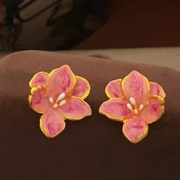 FIMBUL Gold-Plated Enamel Floral Studs image 4