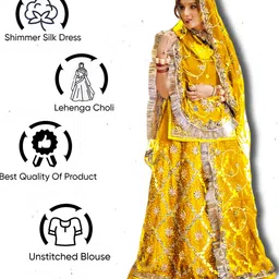 MADHUR HAND WORK ART Embroidered Semi-Stitched Lehenga & Unstitched Blouse With Dupatta image 5