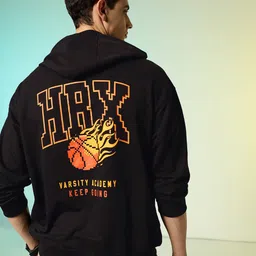 HRX by Hrithik Roshan Brand Logo Printed Hooded Sweatshirt-picture-36