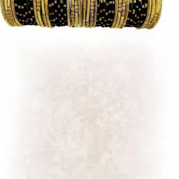 TRIOXY Black Glass Artificial Stones Bangle image 1