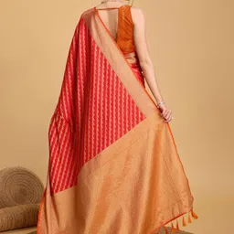 VS MALL Woven Design Zari Art Silk Patola Saree image 5