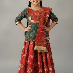 Baal Leela Girls Printed Ready to Wear Lehenga & Blouse With Dupatta-picture-33
