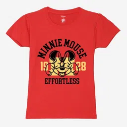 YK Disney Girls Graphic Printed Round Neck Pure Cotton T-shirt-image-97
