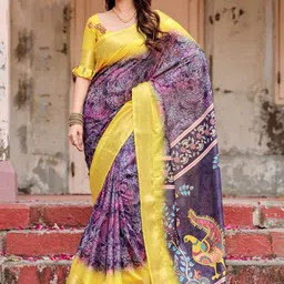MAHARANI COUTURE Paisley Art Silk Designer Jamdani Saree image 2