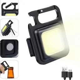 zyrian Mini LED Flashlight 800 Lumens COB Rechargeable Worklight Keychain 4 Light Modes 2 hrs Lantern Emergency Light-picture-36