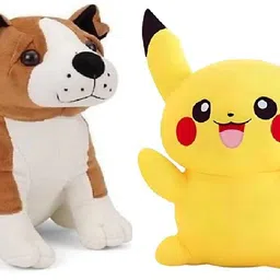 Pikachu & Bull dog Soft Stuffed Toy - 30 cm - 18 cm-image-76