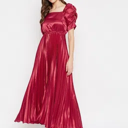u&f Women Maxi Maroon Full Length Dress image 1
