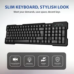 Bestor Set of 5 Combo,USB Wired Keyboard,Wire Mouse,Mouse Pad, Card Reader,4port HUB Combo Set image 2