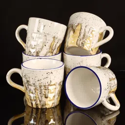 moon dust Pack of 6 Ceramic Cup-10 (pack of 6) Bone China Premium image 2