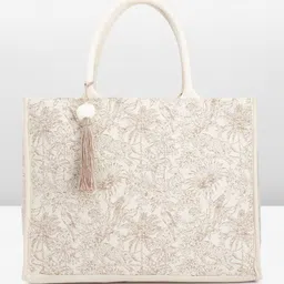 Anouk Floral Structured Tasselled Handheld Bag-image-33