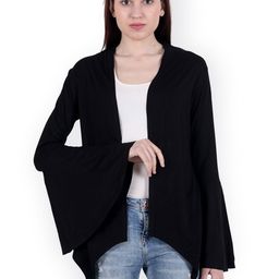 SCORPIUS Black Solid Open Front Shrug-picture-49