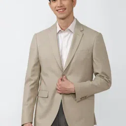 Peter England Elite Beige Slim Fit Blazer-picture-22