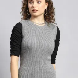 Monte Carlo Grey Textured Sweaters-image-22
