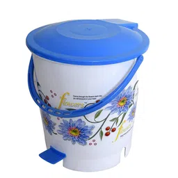 Kuber Industries White & Blue Printed Pedal Dustbins 10 L image 2