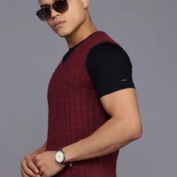 Louis Philippe Self-Checked Sweater Vest image 3