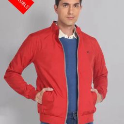 AD by Arvind Grey & Red Slim Fit Reversible Jacket-picture-22