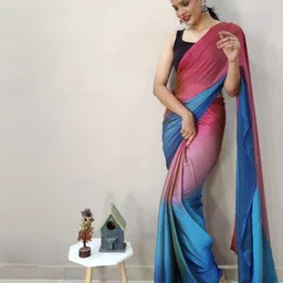 V3 FASHION STUDIO Ombre Satin Ready to Wear Jamdani Saree image 3