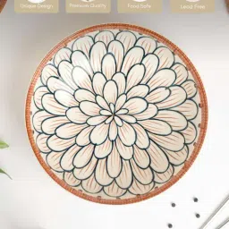 Nestasia Eye Catching Blooming Petal Ceramic Serving Bowl For Daily Use (9 Inch, 1000 ml) image 4