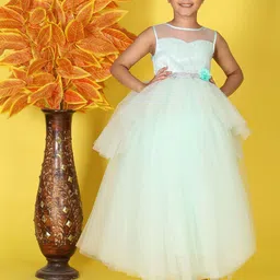 Toy Balloon kids Girls Embellished Corsage Net Fit &Flare Maxi Dress-picture-38