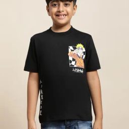 Kidsville Black Naruto Print T-Shirt-picture-7