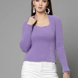 Mafadeny Lavender Regular Fit Sweater-image-0