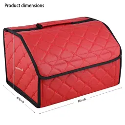 Allextreme Backseat Trunk Organizer Bag Faux Leather Orange and Black Color and Large Size for Cars, SUVs & Trucks, EXTOLOB1 image 2