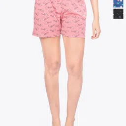 ariel Women Pack Of 3 Printed Lounge Shorts-picture-35