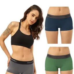 Freecultr Multicolored Plain Boy-Shorts Panties - Pack Of 3-image-83