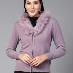 Mafadeny Mauve Regular Fit Sweater-image-1