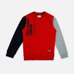 Pepe Jeans Kids Red Printed Full Sleeves Sweatshirt-picture-16