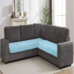 Fashion Throw Turquoise Blue Striped Velvet Sofa Cover-image-38
