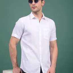 Crimsoune Club Men Classic Fit Textured Spread Collar Cotton Casual Shirt-picture-14